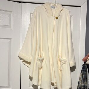 Elegant Cream Hooded Women's Cape